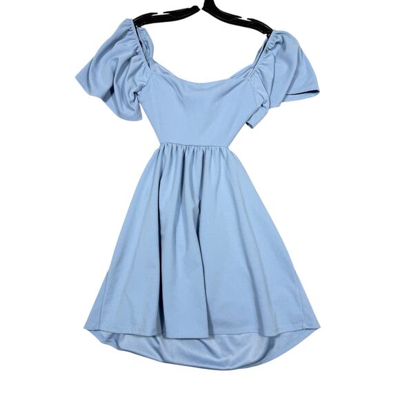 Altar’d State Blue Flutter Sleeve Cutout Dress - Size Small - Picture 2 of 4
